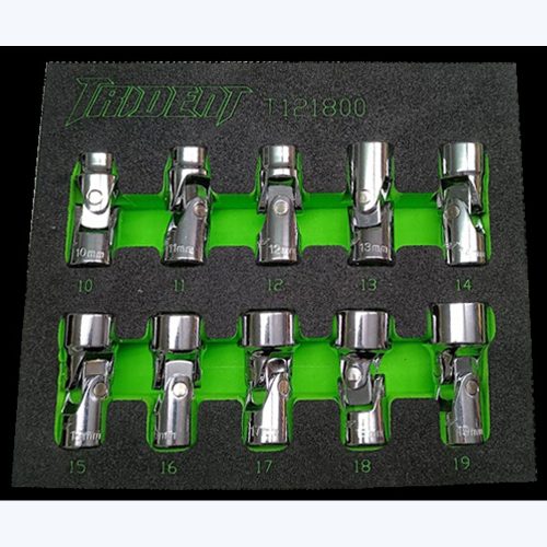 UJ Socket Set 3/8" drive 10-19mm 10 Piece Trident Now in EVA Foam T121800EVA