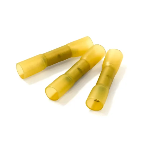 Heat Shrink Butt Connectors Yellow 4-6mmÂ² Wire Adhesive Lined Crimp Terminals