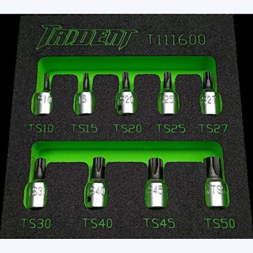 5 Point Tamperproof Security Torx Socket Set 1/4" Drive 9pc Trident T111600EVA