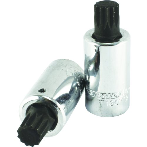 Spline Bit Socket M12 1/2" Drive 55mm in Length Trident T130712 –Chrome Vanadium