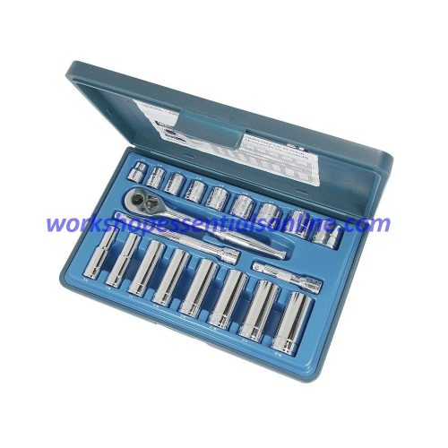 3/8" Drive Imperial Socket Set Standard+Deep Signet S12620 20pc In Plastic Case
