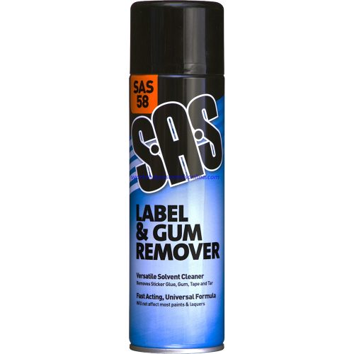 Label & Gum Remover for Glue, Gum, Tape & Tar etc Spray Can SAS58 500ml Aerosol