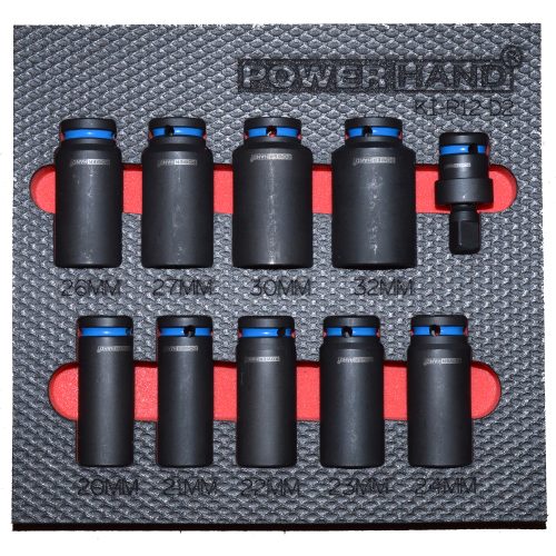 1/2" Drive Deep Impact Socket Set 20-32mm Supplied with Foam Tray