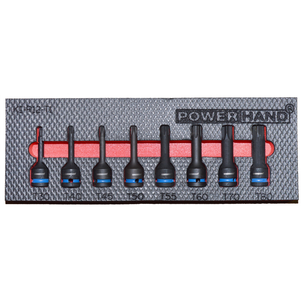 1/2" Drive Torx Impact Socket Set T30-80 Supplied with Foam Tray