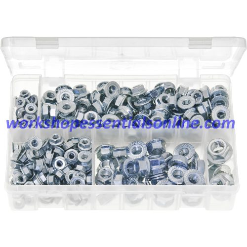 Metric Serrated Flange Nuts. 370 Pieces. AB104