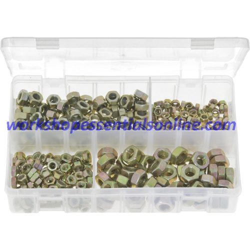 Metric Fine Steel Nuts. Zinc Plated. 370 Pieces. AB12