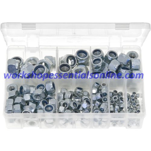 Metric Nylon Lock Nuts Sizes M4 to M16. 255 Pieces. AB201