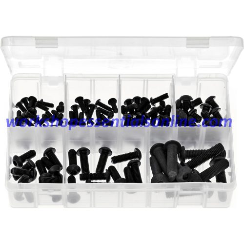 Metric Socket Screws Button Head - Black. 110 Pieces AB204