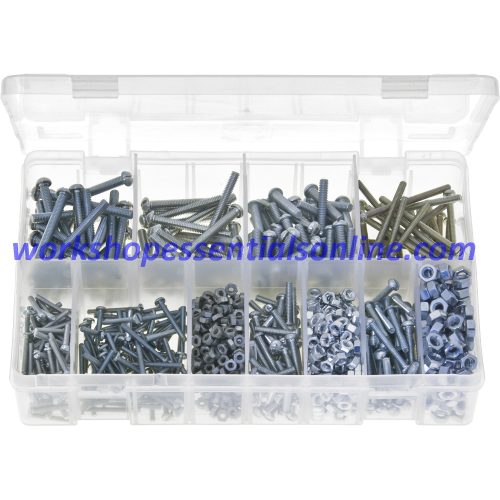 BA Machine Screws with Nuts, Round Head, Slotted. Zinc Plated Steel 1,025 Pieces AB3