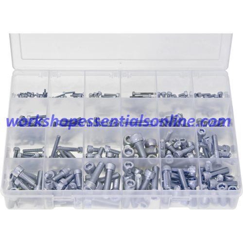 Metric Socket Screws Cap Head. 300 Pieces Zinc Plated Max Box AB563