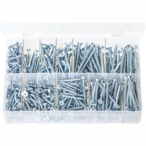 Pozi Multi-Use Screws - Countersunk. Zinc Plated. 525 Pieces AB140