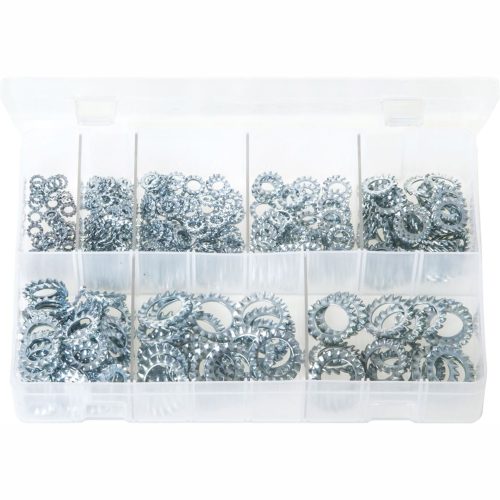 Metric Lock Washers Serrated - External. 440 Pieces AB208N