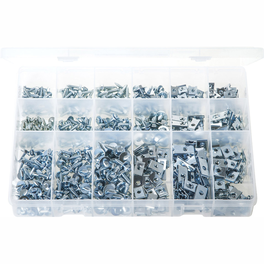 Sheet Metal Screws, U-Nuts & J-Nuts. Max Box. 600 Pieces. AB504