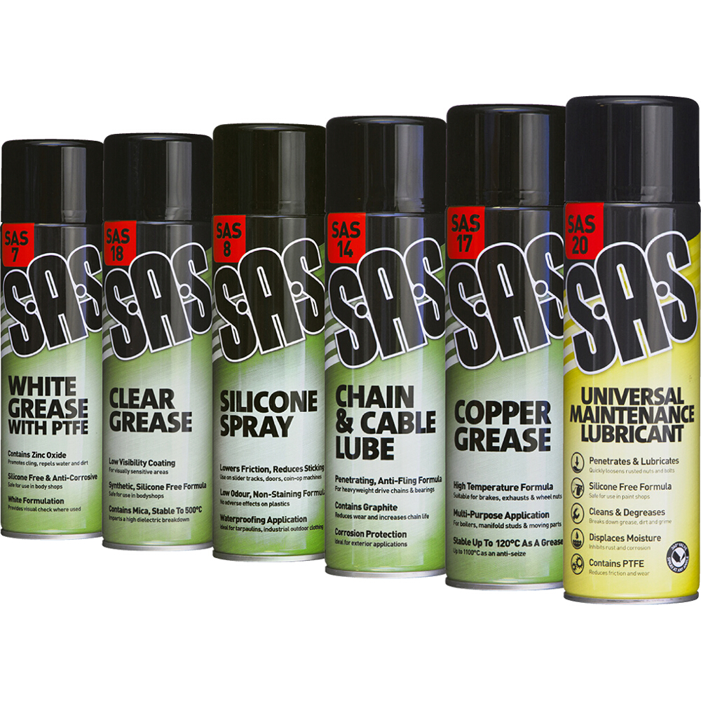 Lubricant Aerosols Assorted Pack of 6 x 500ml Cans SASL