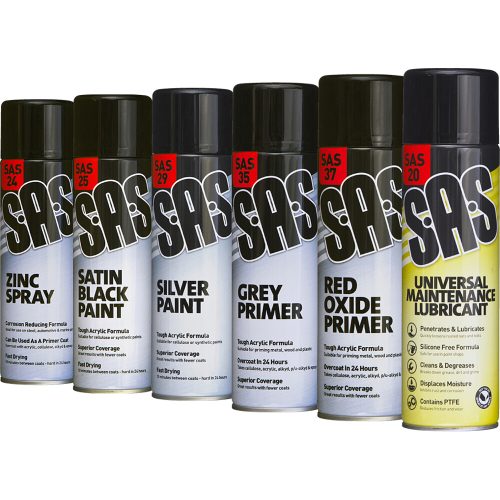 Paint Aerosols Assorted Pack of 6 x 500ml Cans SASP