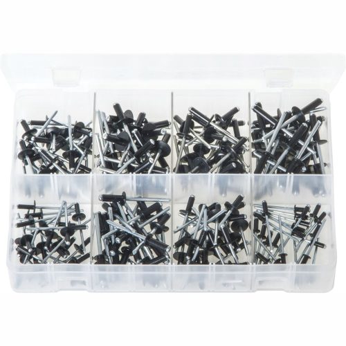 Black Rivets. Black Anodised Aluminium. 200 Pieces. AB112