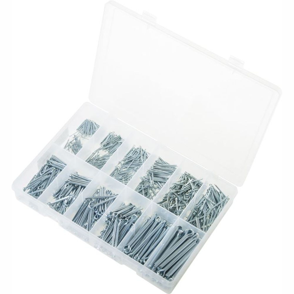 Split Pins - Imperial Zinc Plated Steel. 850 Pieces. Max Box AB508