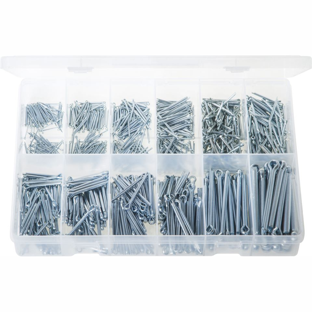 Split Pins - Imperial Zinc Plated Steel. 850 Pieces. Max Box AB508