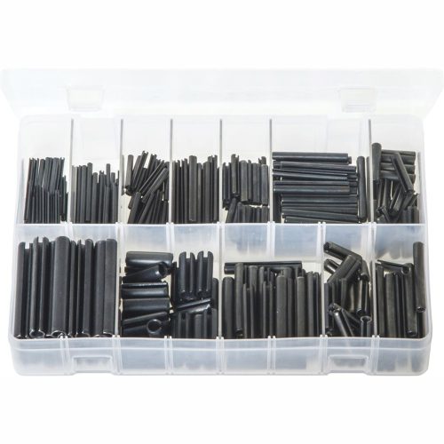 Spring Roll Pins - Metric. Black. 300 Pieces. AB80