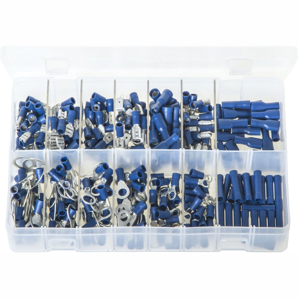 Terminals - Insulated - Blue. Assorted Box. 280 Pieces. AB161