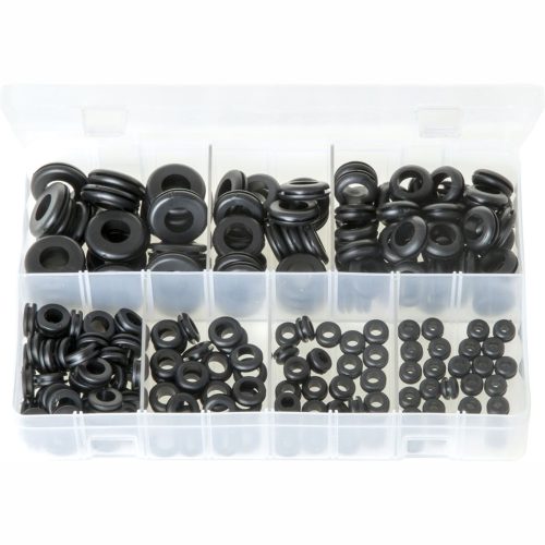 Grommets - Wiring. Black Rubber. 220 Pieces. AB192