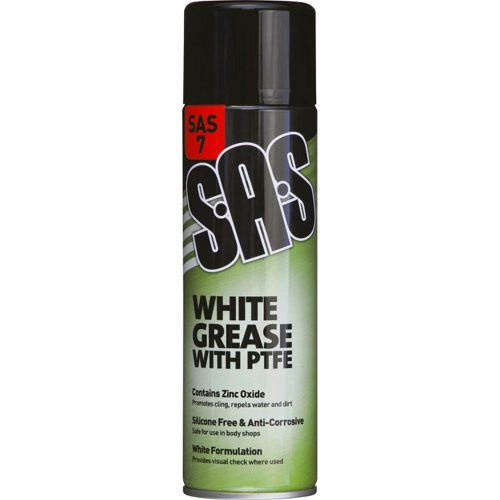 White Grease Spray With PTFE 500ml x 6 Aerosol SAS7 Silicone Free