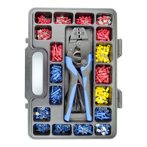 Crimp Kit, Terminals, Ergonomic Ratchet Crimper, PVC Tape 552 Pieces. CMXCK