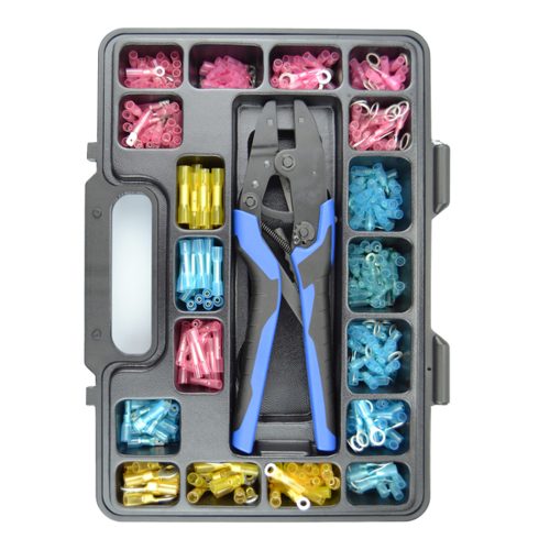 Heatshrink Terminal Kit, Ergonomic Ratchet Crimper, 378 Pieces. CMXHST