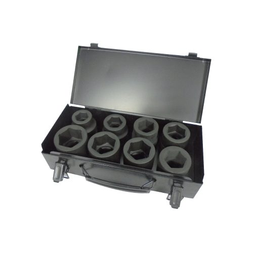 1" Drive Impact Socket Set 24-41mm Standard Length in Metal Case