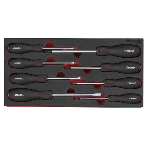 Screwdriver Set 8 Pieces. Slotted, Phillips & Pozi BOXO BX095-R