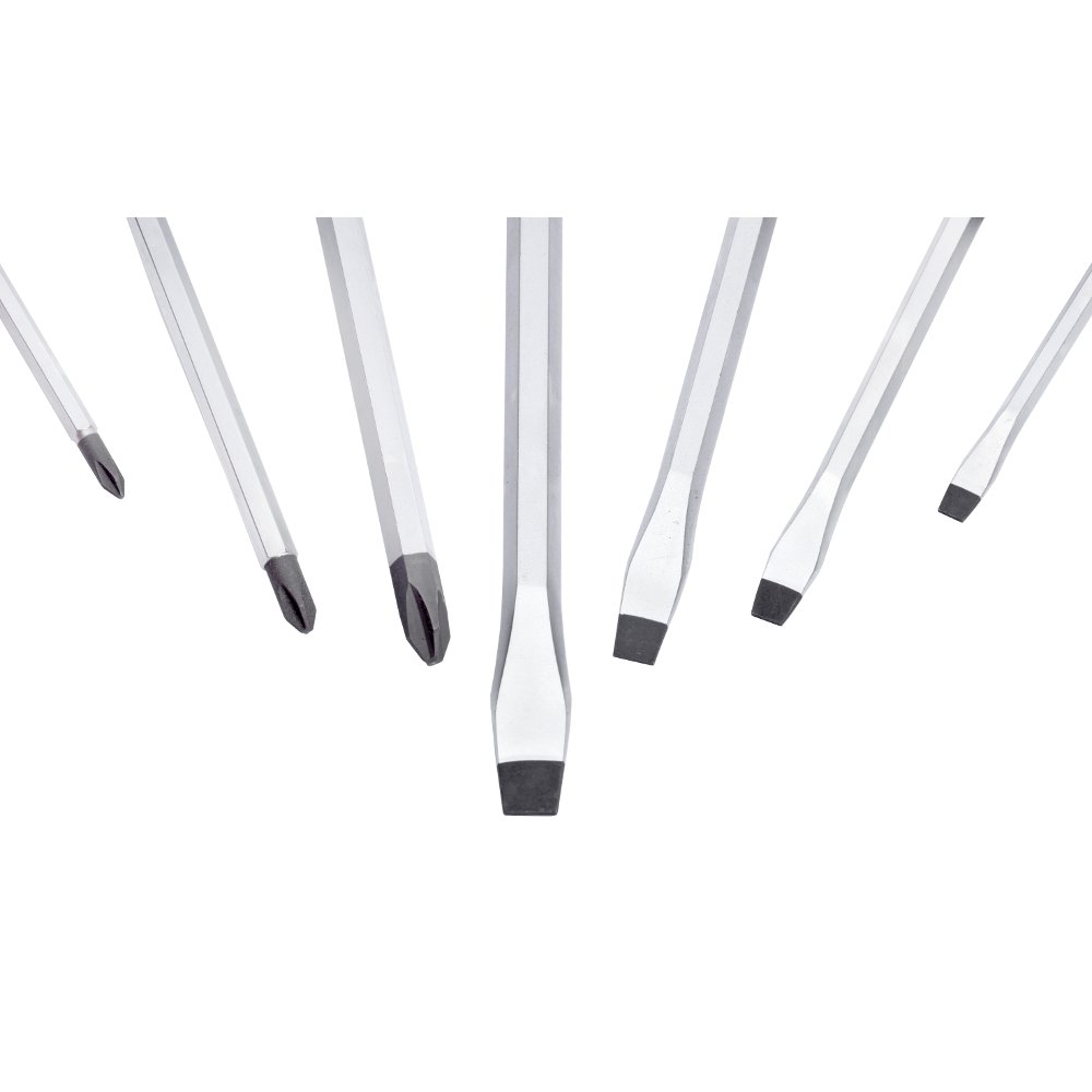 Screwdriver Set Pound Through Slotted & Phillips 7 Pieces. BOXO BX096-R