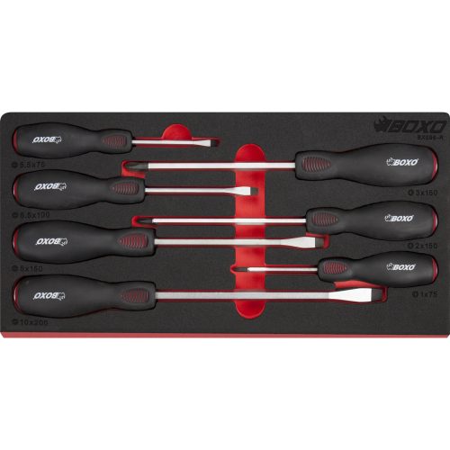 Screwdriver Set Pound Through Slotted & Phillips 7 Pieces. BOXO BX096-R
