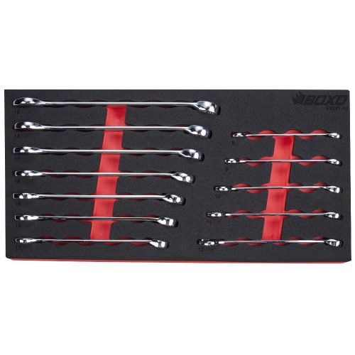 Combination Spanner Set 8 to 19mm in EVA Foam. BOXO BX291-R2