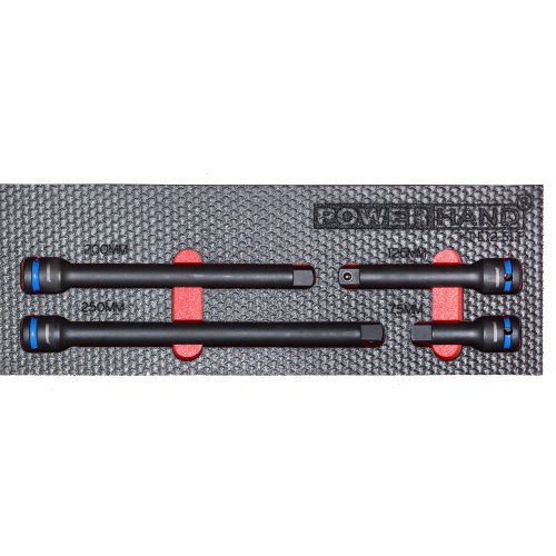 1/2" Impact Extension Set 75-250mm in EVA Foam Tray KI-E12-S1