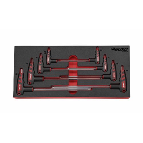 T-Handle Hex Set 8 Pieces 2-10mm Non-Slip Ball-Ended in EVA Foam BX020-R