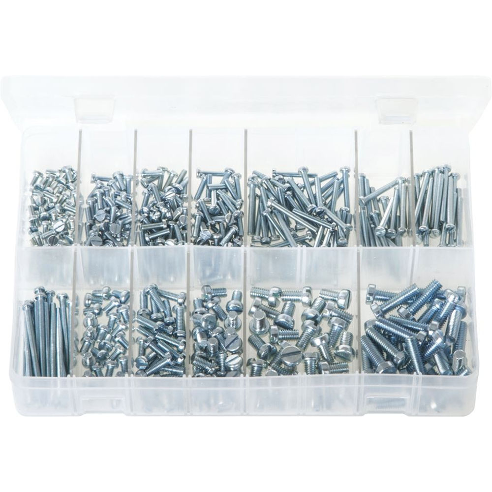 Metric Machine Screws Cheese Head, Slotted. 435 Pieces. AB209N