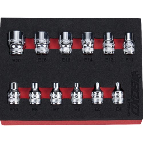 3/8" drive E-Torx Socket Set 12 Pieces. BOXO BX265-R2
