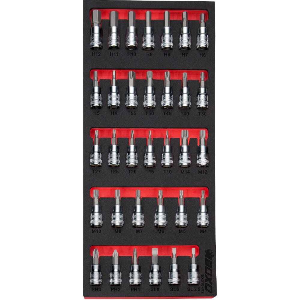 3/8" Drive Master Bit Socket Set BOXO 36 Pieces BX316-R2