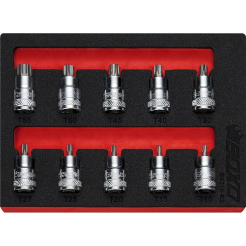 3/8" Drive Super Stubby Torx Bit Socket Set 10 Pieces BOXO BX318-R2