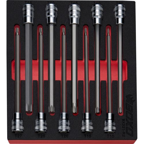 3/8" Drive Long Torx Bit Socket Set 10 Pieces BOXO BX321-R2