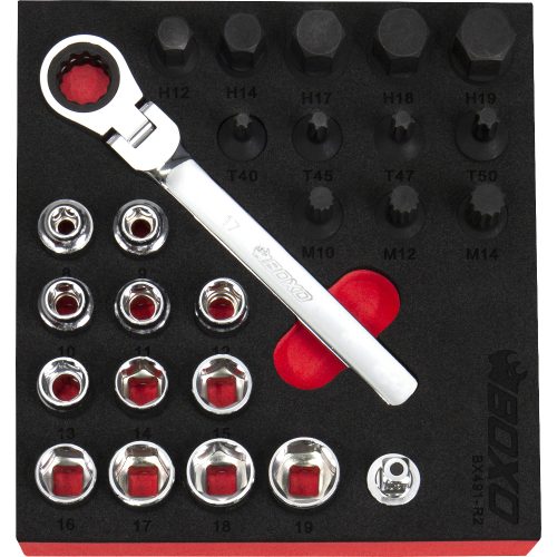 3/8" Drive Low Profile Go-Thru Socket Set 26 Pcs BX491-R2