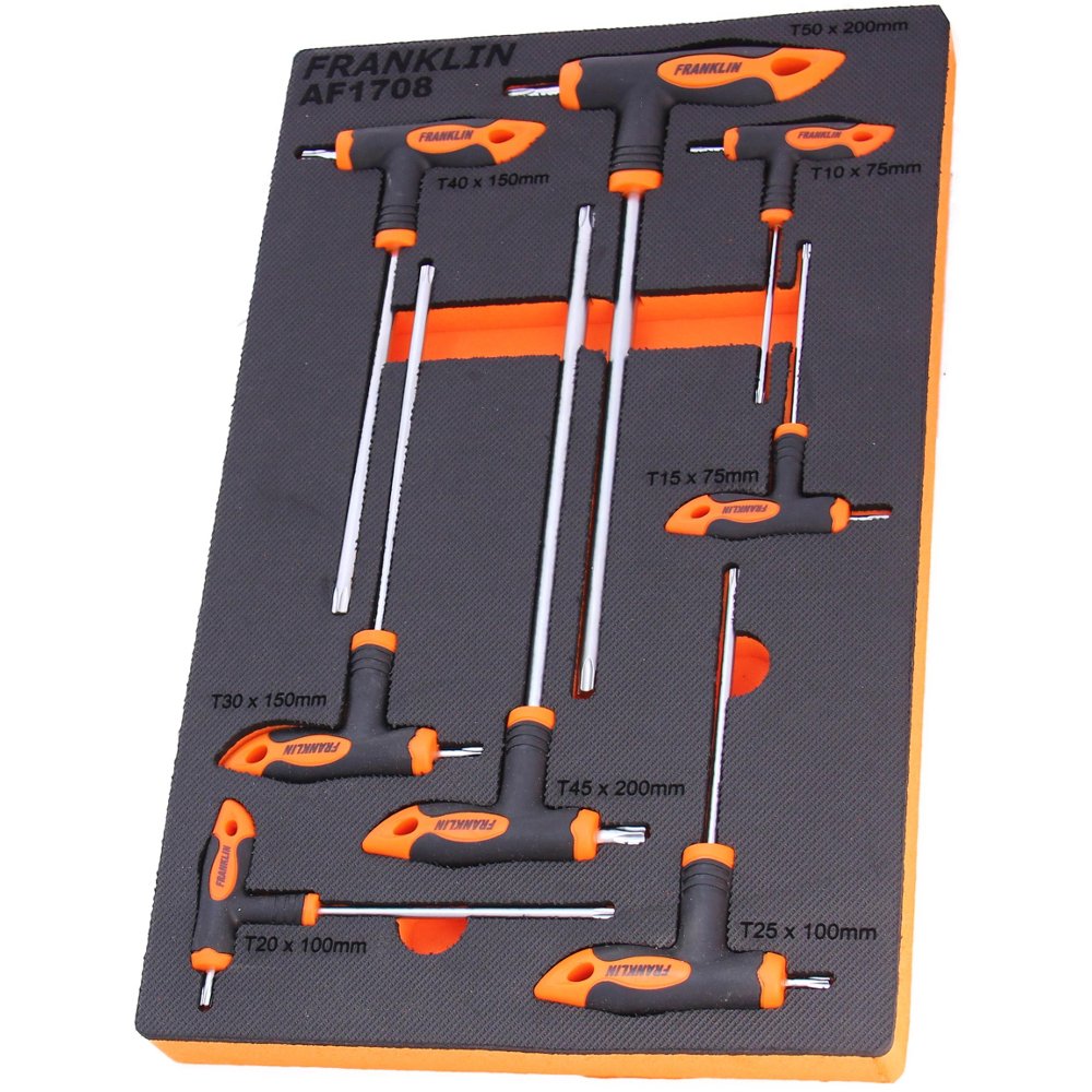 Torx Long T Handle Set 8 Pce Franklin AF1708
