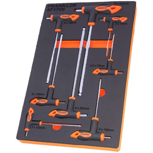 Ball End Hex Bit Long T Handle Set 8 Pce Franklin AF1709