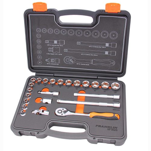 3/8" Drive Socket Set 6 Point 23 Piece Franklin Tools XF3023