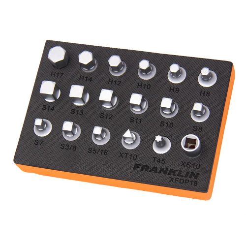 3/8" Drive Drain Plug Key Set 18 Piece Franklin XFDP18