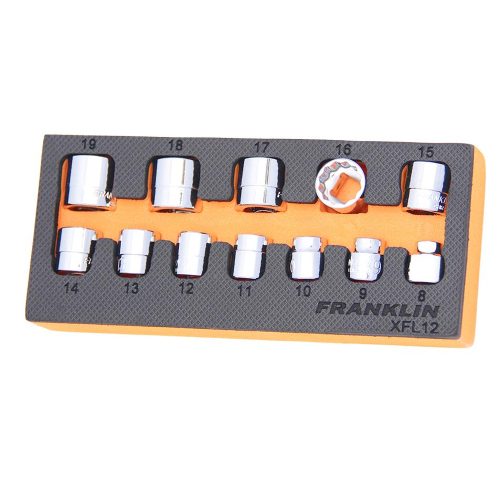 3/8" Drive Low Profile Socket Set 12 Pt 20mm Ht 12 Pcs Franklin XFL12