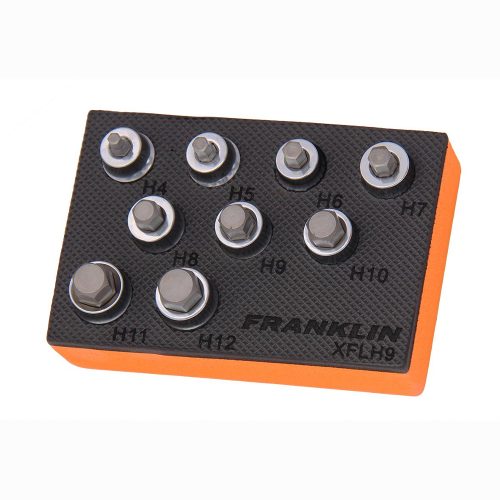 3/8" Drive Low Profile Hex Bit Socket Set 9 Pc Franklin Tools XFLH9