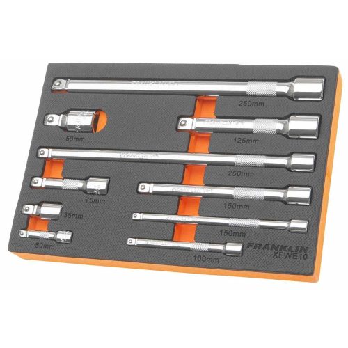 1/4", 3/8" & 1/2" Drive Extension Set 10 Piece Franklin XFWE10