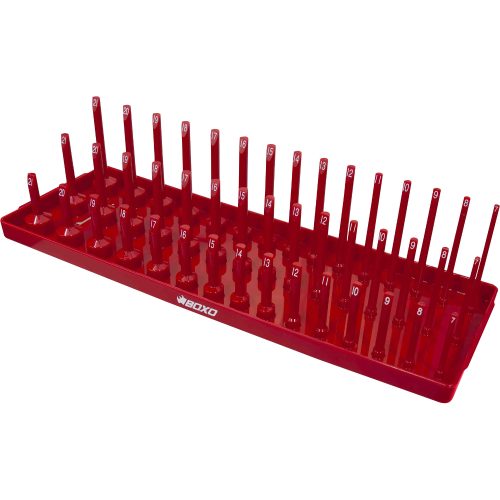 3/8" Drive Socket Holder Vertical Tray 3 Tier 45 Pce Red Boxo B-38VERT3-R