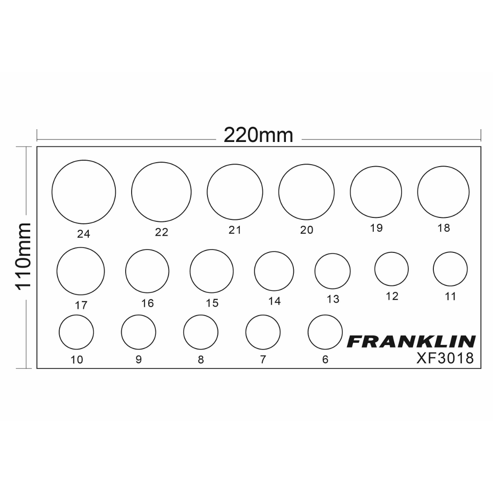 3/8" Drive 6 Point Socket Set 18 Pcs Franklin Tools XF3018